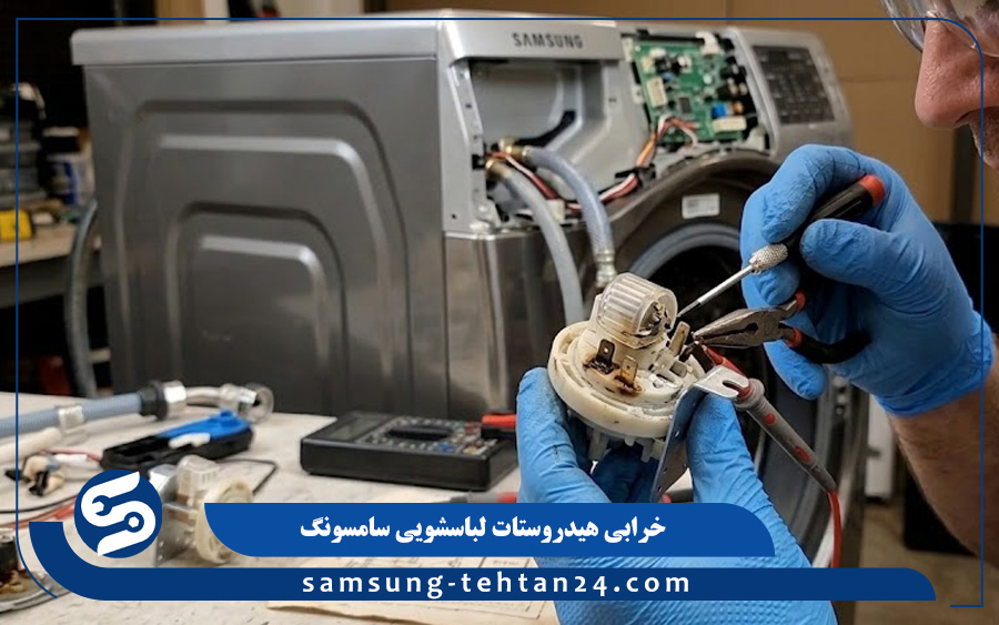 اختلال در سنسور سطح آب یا هیدروستات ماشین لباسشویی سامسونگ