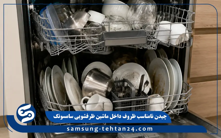 چیدن نامناسب ظروف داخل ماشین ظرفشویی سامسونگ